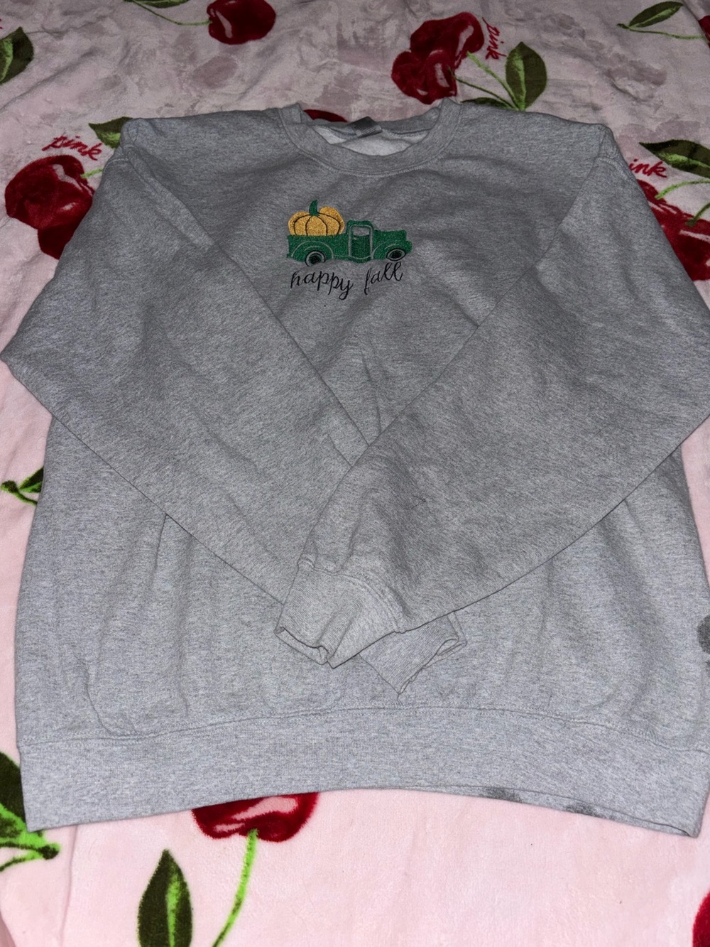 happy fall embroidered sweatshirt